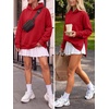 image:imageANRABESS Womens Oversized Hoodies Slit Side Sweatshirts  Long Sleeve Fleece PulloverComfy Hooded TunicFall Fashion OutfitsCasual for Workout Travel amp Everyday WearRed