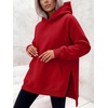 image:imageANRABESS Womens Oversized Hoodies Slit Side Sweatshirts  Long Sleeve Fleece PulloverComfy Hooded TunicFall Fashion OutfitsCasual for Workout Travel amp Everyday WearRed