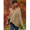 image:imageANRABESS Womens Oversized Scoop V Neck Batwing Sleeve Sweater  Off Shoulder Long Sleeve Pullover SweaterLoose Slouchy FitChunky Knit Soft Warm Fall OutfitsWinter ClothingBrown