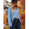 image:imageANRABESS Womens Oversized Scoop V Neck Batwing Sleeve Sweater  Off Shoulder Long Sleeve Pullover SweaterLoose Slouchy FitChunky Knit Soft Warm Fall OutfitsWinter ClothingBlue