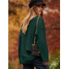 image:imageANRABESS Womens Oversized Scoop V Neck Batwing Sleeve Sweater  Off Shoulder Long Sleeve Pullover SweaterLoose Slouchy FitChunky Knit Soft Warm Fall OutfitsWinter ClothingDark Green
