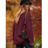 image:imageANRABESS Womens Oversized Scoop V Neck Batwing Sleeve Sweater  Off Shoulder Long Sleeve Pullover SweaterLoose Slouchy FitChunky Knit Soft Warm Fall OutfitsWinter ClothingWine Red
