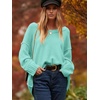 image:imageANRABESS Womens Oversized Scoop V Neck Batwing Sleeve Sweater  Off Shoulder Long Sleeve Pullover SweaterLoose Slouchy FitChunky Knit Soft Warm Fall OutfitsWinter ClothingLight Blue