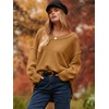 image:imageANRABESS Womens Oversized Scoop V Neck Batwing Sleeve Sweater  Off Shoulder Long Sleeve Pullover SweaterLoose Slouchy FitChunky Knit Soft Warm Fall OutfitsWinter ClothingCamel