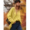 image:imageANRABESS Womens Oversized Scoop V Neck Batwing Sleeve Sweater  Off Shoulder Long Sleeve Pullover SweaterLoose Slouchy FitChunky Knit Soft Warm Fall OutfitsWinter ClothingYellow