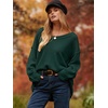 image:imageANRABESS Womens Oversized Scoop V Neck Batwing Sleeve Sweater  Off Shoulder Long Sleeve Pullover SweaterLoose Slouchy FitChunky Knit Soft Warm Fall OutfitsWinter ClothingDark Green