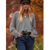 image:imageANRABESS Womens Oversized Scoop V Neck Batwing Sleeve Sweater  Off Shoulder Long Sleeve Pullover SweaterLoose Slouchy FitChunky Knit Soft Warm Fall OutfitsWinter ClothingDark Gray