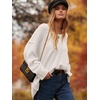 image:imageANRABESS Womens Oversized Scoop V Neck Batwing Sleeve Sweater  Off Shoulder Long Sleeve Pullover SweaterLoose Slouchy FitChunky Knit Soft Warm Fall OutfitsWinter ClothingWhite