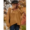 image:imageANRABESS Womens Oversized Scoop V Neck Batwing Sleeve Sweater  Off Shoulder Long Sleeve Pullover SweaterLoose Slouchy FitChunky Knit Soft Warm Fall OutfitsWinter ClothingCamel