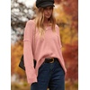 image:imageANRABESS Womens Oversized Scoop V Neck Batwing Sleeve Sweater  Off Shoulder Long Sleeve Pullover SweaterLoose Slouchy FitChunky Knit Soft Warm Fall OutfitsWinter ClothingPink