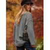 image:imageANRABESS Womens Oversized Scoop V Neck Batwing Sleeve Sweater  Off Shoulder Long Sleeve Pullover SweaterLoose Slouchy FitChunky Knit Soft Warm Fall OutfitsWinter ClothingDark Gray