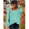image:imageANRABESS Womens Oversized Scoop V Neck Batwing Sleeve Sweater  Off Shoulder Long Sleeve Pullover SweaterLoose Slouchy FitChunky Knit Soft Warm Fall OutfitsWinter ClothingLight Blue