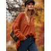 image:imageANRABESS Womens Oversized Scoop V Neck Batwing Sleeve Sweater  Off Shoulder Long Sleeve Pullover SweaterLoose Slouchy FitChunky Knit Soft Warm Fall OutfitsWinter ClothingBrick