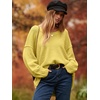image:imageANRABESS Womens Oversized Scoop V Neck Batwing Sleeve Sweater  Off Shoulder Long Sleeve Pullover SweaterLoose Slouchy FitChunky Knit Soft Warm Fall OutfitsWinter ClothingYellow