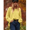image:imageANRABESS Womens Oversized Scoop V Neck Batwing Sleeve Sweater  Off Shoulder Long Sleeve Pullover SweaterLoose Slouchy FitChunky Knit Soft Warm Fall OutfitsWinter ClothingYellow