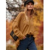 image:imageANRABESS Womens Oversized Scoop V Neck Batwing Sleeve Sweater  Off Shoulder Long Sleeve Pullover SweaterLoose Slouchy FitChunky Knit Soft Warm Fall OutfitsWinter ClothingCamel