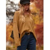 image:imageANRABESS Womens Oversized Scoop V Neck Batwing Sleeve Sweater  Off Shoulder Long Sleeve Pullover SweaterLoose Slouchy FitChunky Knit Soft Warm Fall OutfitsWinter ClothingCamel