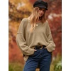 image:imageANRABESS Womens Oversized Scoop V Neck Batwing Sleeve Sweater  Off Shoulder Long Sleeve Pullover SweaterLoose Slouchy FitChunky Knit Soft Warm Fall OutfitsWinter ClothingBrown