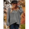 image:imageANRABESS Womens Oversized Scoop V Neck Batwing Sleeve Sweater  Off Shoulder Long Sleeve Pullover SweaterLoose Slouchy FitChunky Knit Soft Warm Fall OutfitsWinter ClothingDark Gray