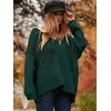 image:imageANRABESS Womens Oversized Scoop V Neck Batwing Sleeve Sweater  Off Shoulder Long Sleeve Pullover SweaterLoose Slouchy FitChunky Knit Soft Warm Fall OutfitsWinter ClothingDark Green