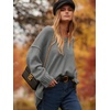 image:imageANRABESS Womens Oversized Scoop V Neck Batwing Sleeve Sweater  Off Shoulder Long Sleeve Pullover SweaterLoose Slouchy FitChunky Knit Soft Warm Fall OutfitsWinter ClothingDark Gray