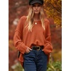 image:imageANRABESS Womens Oversized Scoop V Neck Batwing Sleeve Sweater  Off Shoulder Long Sleeve Pullover SweaterLoose Slouchy FitChunky Knit Soft Warm Fall OutfitsWinter ClothingBrick