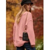 image:imageANRABESS Womens Oversized Scoop V Neck Batwing Sleeve Sweater  Off Shoulder Long Sleeve Pullover SweaterLoose Slouchy FitChunky Knit Soft Warm Fall OutfitsWinter ClothingPink