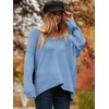 image:imageANRABESS Womens Oversized Scoop V Neck Batwing Sleeve Sweater  Off Shoulder Long Sleeve Pullover SweaterLoose Slouchy FitChunky Knit Soft Warm Fall OutfitsWinter ClothingBlue