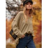 image:imageANRABESS Womens Oversized Scoop V Neck Batwing Sleeve Sweater  Off Shoulder Long Sleeve Pullover SweaterLoose Slouchy FitChunky Knit Soft Warm Fall OutfitsWinter ClothingBrown