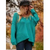 image:imageANRABESS Womens Oversized Scoop V Neck Batwing Sleeve Sweater  Off Shoulder Long Sleeve Pullover SweaterLoose Slouchy FitChunky Knit Soft Warm Fall OutfitsWinter ClothingBlue Green