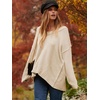 image:imageANRABESS Womens Oversized Scoop V Neck Batwing Sleeve Sweater  Off Shoulder Long Sleeve Pullover SweaterLoose Slouchy FitChunky Knit Soft Warm Fall OutfitsWinter ClothingBeige