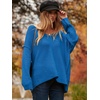 image:imageANRABESS Womens Oversized Scoop V Neck Batwing Sleeve Sweater  Off Shoulder Long Sleeve Pullover SweaterLoose Slouchy FitChunky Knit Soft Warm Fall OutfitsWinter ClothingAzure