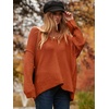 image:imageANRABESS Womens Oversized Scoop V Neck Batwing Sleeve Sweater  Off Shoulder Long Sleeve Pullover SweaterLoose Slouchy FitChunky Knit Soft Warm Fall OutfitsWinter ClothingBrick