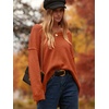 image:imageANRABESS Womens Oversized Scoop V Neck Batwing Sleeve Sweater  Off Shoulder Long Sleeve Pullover SweaterLoose Slouchy FitChunky Knit Soft Warm Fall OutfitsWinter ClothingBrick