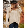 image:imageANRABESS Womens Oversized Scoop V Neck Batwing Sleeve Sweater  Off Shoulder Long Sleeve Pullover SweaterLoose Slouchy FitChunky Knit Soft Warm Fall OutfitsWinter ClothingBeige