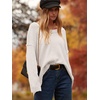 image:imageANRABESS Womens Oversized Scoop V Neck Batwing Sleeve Sweater  Off Shoulder Long Sleeve Pullover SweaterLoose Slouchy FitChunky Knit Soft Warm Fall OutfitsWinter ClothingWhite