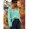 image:imageANRABESS Womens Oversized Scoop V Neck Batwing Sleeve Sweater  Off Shoulder Long Sleeve Pullover SweaterLoose Slouchy FitChunky Knit Soft Warm Fall OutfitsWinter ClothingLight Blue