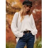 image:imageANRABESS Womens Oversized Scoop V Neck Batwing Sleeve Sweater  Off Shoulder Long Sleeve Pullover SweaterLoose Slouchy FitChunky Knit Soft Warm Fall OutfitsWinter ClothingWhite