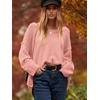 image:imageANRABESS Womens Oversized Scoop V Neck Batwing Sleeve Sweater  Off Shoulder Long Sleeve Pullover SweaterLoose Slouchy FitChunky Knit Soft Warm Fall OutfitsWinter ClothingPink