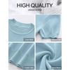 image:imageANRABESS Womens Short Sleeve Sweaters Wool Blend  Business Casual Work Tops Crew Neck Comfy Lightweight Knit Pullover Classic Sweater Shirts Spring Summer Fall OutfitsLight Blue