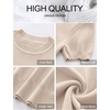 image:imageANRABESS Womens Short Sleeve Sweaters Wool Blend  Business Casual Work Tops Crew Neck Comfy Lightweight Knit Pullover Classic Sweater Shirts Spring Summer Fall OutfitsParchment Beige