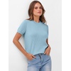 image:imageANRABESS Womens Short Sleeve Sweaters Wool Blend  Business Casual Work Tops Crew Neck Comfy Lightweight Knit Pullover Classic Sweater Shirts Spring Summer Fall OutfitsLight Blue