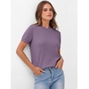 image:imageANRABESS Womens Short Sleeve Sweaters Wool Blend  Business Casual Work Tops Crew Neck Comfy Lightweight Knit Pullover Classic Sweater Shirts Spring Summer Fall OutfitsGrey Purple
