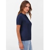image:imageANRABESS Womens Short Sleeve Sweaters Wool Blend  Business Casual Work Tops Crew Neck Comfy Lightweight Knit Pullover Classic Sweater Shirts Spring Summer Fall OutfitsNavy Blue