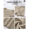 image:imageANRABESS Womens Short Sleeve Sweaters Wool Blend  Business Casual Work Tops Crew Neck Comfy Lightweight Knit Pullover Classic Sweater Shirts Spring Summer Fall OutfitsAlmond