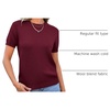 image:imageANRABESS Womens Short Sleeve Sweaters Wool Blend  Business Casual Work Tops Crew Neck Comfy Lightweight Knit Pullover Classic Sweater Shirts Spring Summer Fall OutfitsWine Red