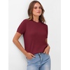 image:imageANRABESS Womens Short Sleeve Sweaters Wool Blend  Business Casual Work Tops Crew Neck Comfy Lightweight Knit Pullover Classic Sweater Shirts Spring Summer Fall OutfitsWine Red