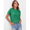 image:imageANRABESS Womens Short Sleeve Sweaters Wool Blend  Business Casual Work Tops Crew Neck Comfy Lightweight Knit Pullover Classic Sweater Shirts Spring Summer Fall OutfitsGreen