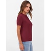 image:imageANRABESS Womens Short Sleeve Sweaters Wool Blend  Business Casual Work Tops Crew Neck Comfy Lightweight Knit Pullover Classic Sweater Shirts Spring Summer Fall OutfitsWine Red