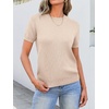 image:imageANRABESS Womens Short Sleeve Sweaters Wool Blend  Business Casual Work Tops Crew Neck Comfy Lightweight Knit Pullover Classic Sweater Shirts Spring Summer Fall OutfitsParchment Beige
